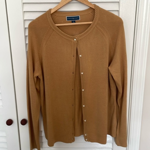 Karen Scott Tan Cardigan Sweater - Picture 1 of 1